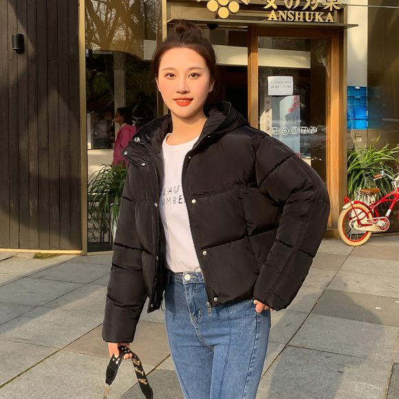Women's Simple Casual Hooded Short Down Jacket - Image 4