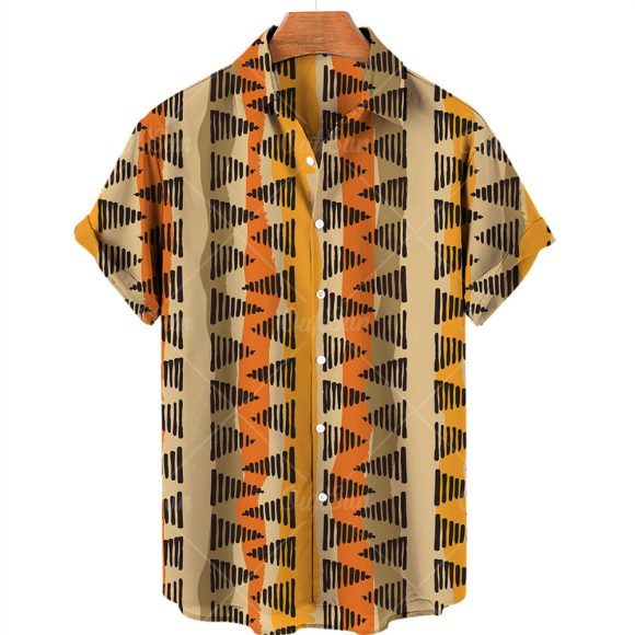 Men Shirts Tea Summer Shirt Top 5xl V-neck Vintage Clot - Image 3