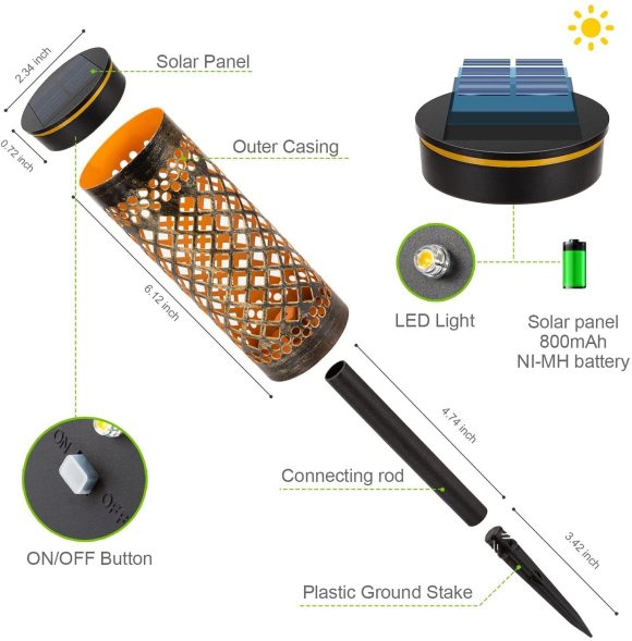 Metal Solar-powered Lawn Lamps Courtyard Decorative Waterproof - Image 4