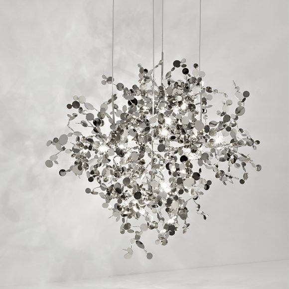 Nordic Minimalist Living Room Window Bar Tree Leaf Stainless Steel Chandelier - Image 4