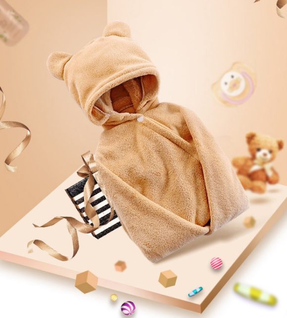 Cotton baby care hooded bath towel - Image 8