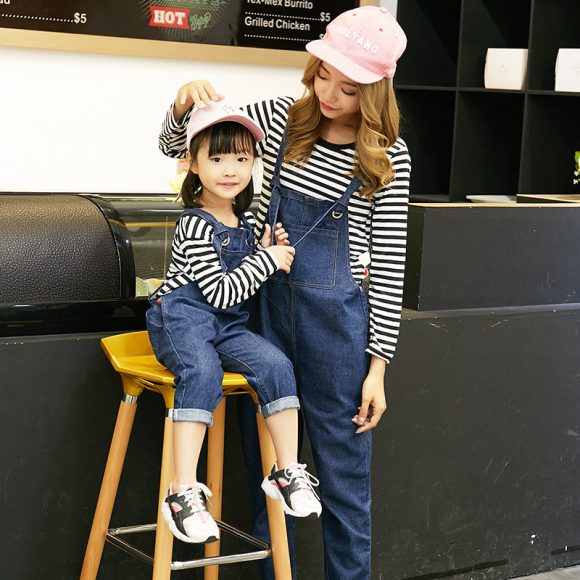 Fashion mother and daughter jeans with straps - Image 6