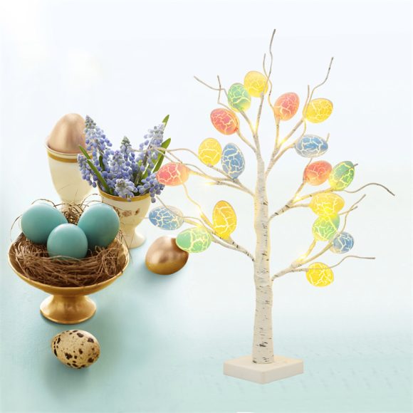 Easter Decoration 60cm Birch Tree Home Easter Egg LED Light Gift Spring Party Tabletop Ornaments Light Easter Party Kids Gifts - Image 3