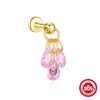 Sterling Silver Super Flash Water Drop Colorful Crystals Cartilage - Image 4