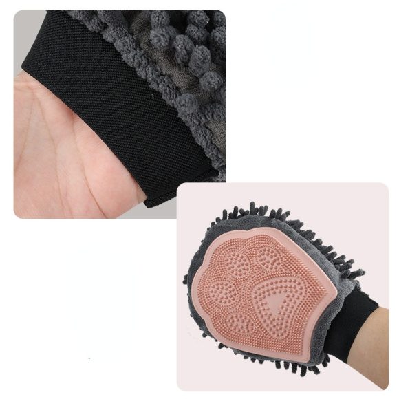 Pet Bathing Brush 2-in-1 Grooming Glove Elegant Dog Grooming Tool For Brushing, Massaging, And Drying Pet Grooming Kit For Dog Cat 2-Sided Bathing Brush Cleaning Massage Glove - Image 3