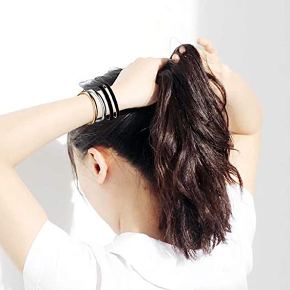 Stainless Steel C- Shaped Concave Open-ended Bracelet