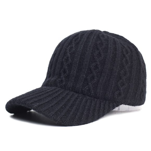 Knitting Wool Baseball Cap Korean Warm Solid Color Light Plate Peaked Cap - Image 3