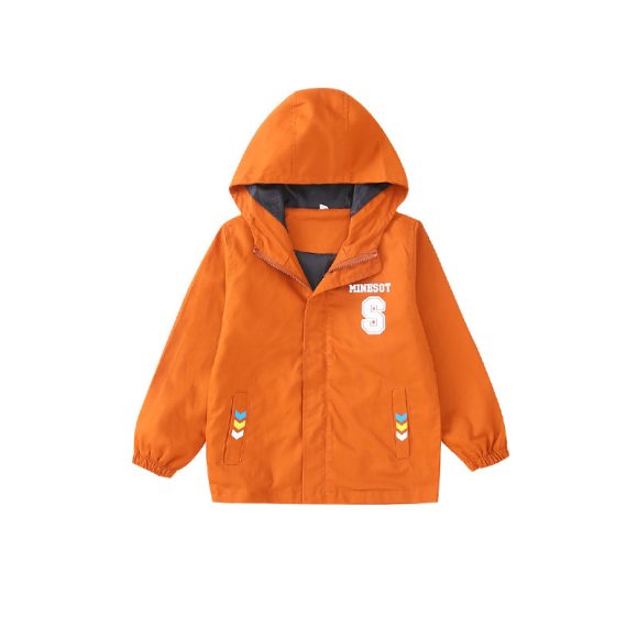 Autumn Big Kids Letter Print Trench Coat - Image 4
