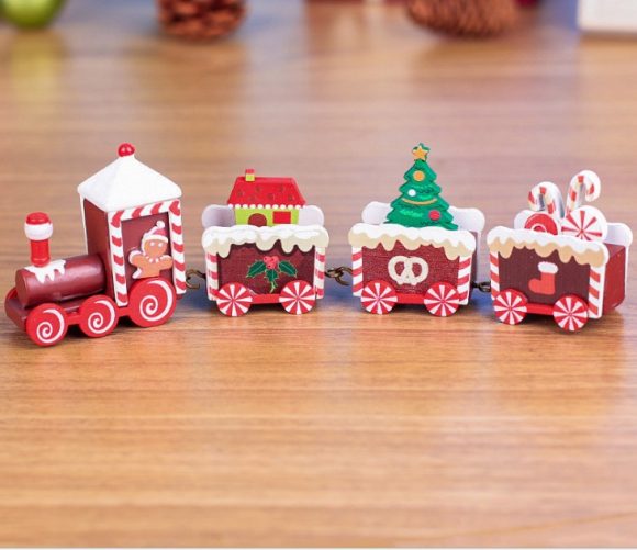 4pcs Mini Wood Train Toys - Image 9