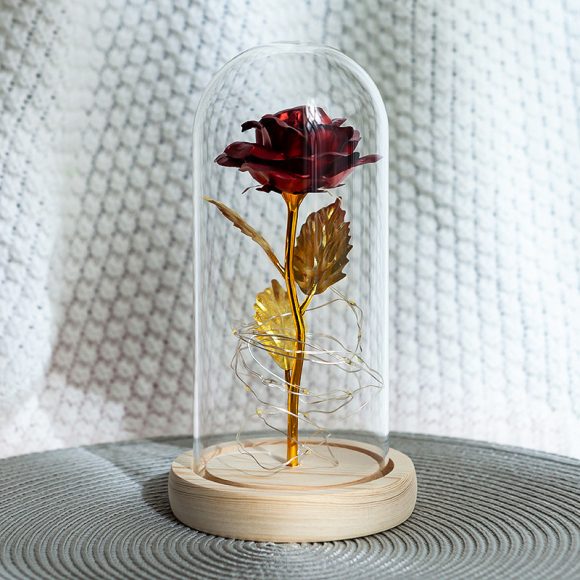 Enchanted Forever Rose Flower in Glass LED Light Christmas Decoration - Image 10
