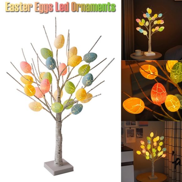 Easter Decoration 60cm Birch Tree Home Easter Egg LED Light Gift Spring Party Tabletop Ornaments Light Easter Party Kids Gifts - Image 6