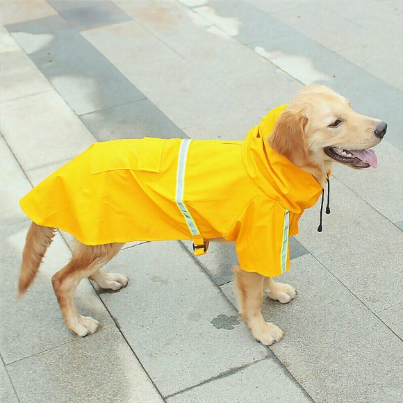 Dog Raincoat,Waterproof Dog Rain Jacket With Safety Reflective Stripe,Hooded Slicker Dachshund Doggy Dog Poncho With Leash For Dogs And Puppies - Image 2