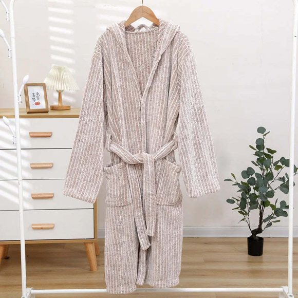 Thicken And Lengthen Coral Fleece Bathrobe Plus Size Pajamas Homewear - Image 5