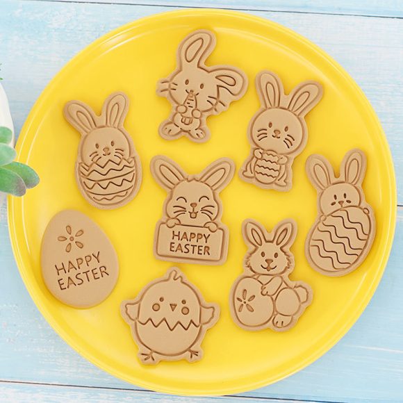 Easter Cookie Mold Cartoon Bunny Easter Egg Cookie Press - Image 5