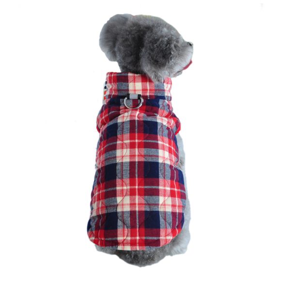 Winter Pet Dog Clothes Heavy Cotton Pet Clothes Jacket Plaid Zipper Down Jacket Pets Supplies - Image 3