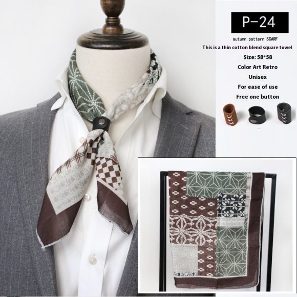 All-matching Men's Scarf Thin Youth Silk Scarf - Image 2