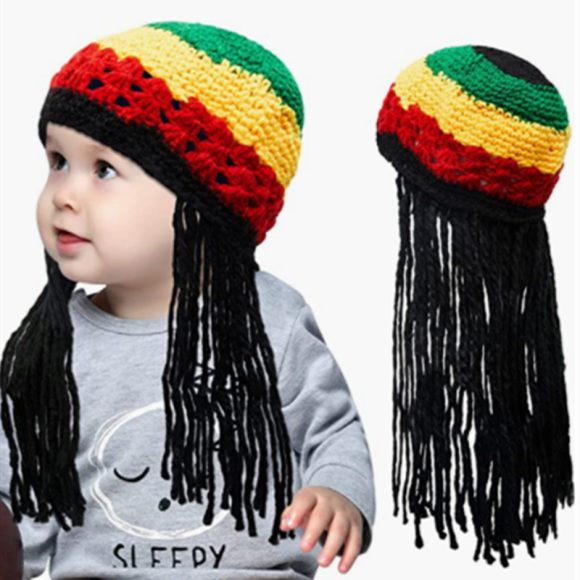 Halloween Jamaica Reggae Children Woolen Cap Handmade Knitted Rainbow Striped Festival Funny Wear - Image 10