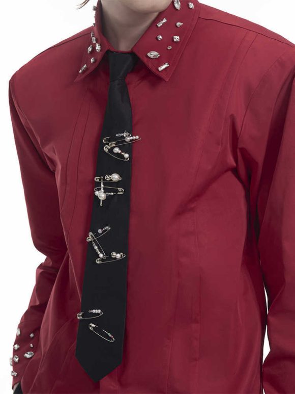Handmade Pearl Pin Lazy Tie Men's Bow Tie - Image 3