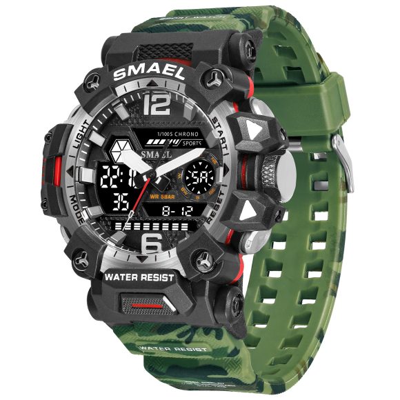 Tactical Men Camouflage Alloy Military Style Luminous Waterproof Outdoor Electronic Watch - Image 6