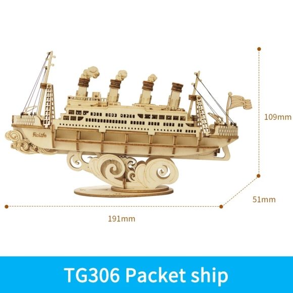 Robotime Boat & Ship Model 3D Wooden Puzzle Games Toys Assembly Kit For Children Kids Girls Birthday Christmas Gift Dropshipping - Image 5
