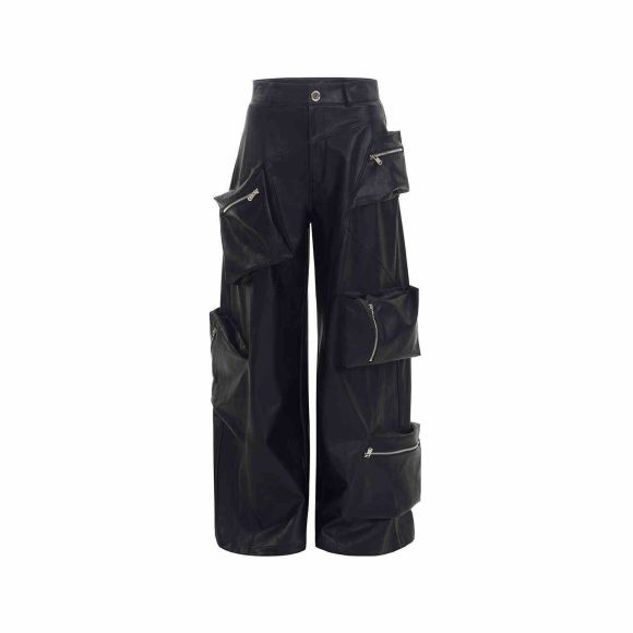Heavy Black PU Leather Pants Men's Spring - Image 5