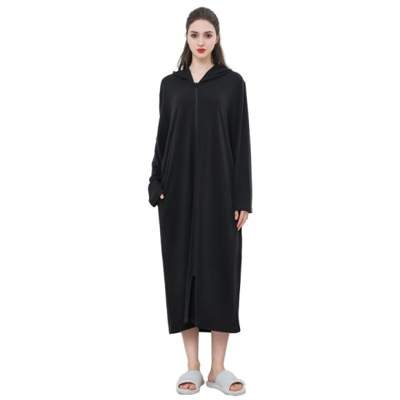 Zipper Bathrobe Couple Hooded Nightgown Thin Pajamas - Image 3