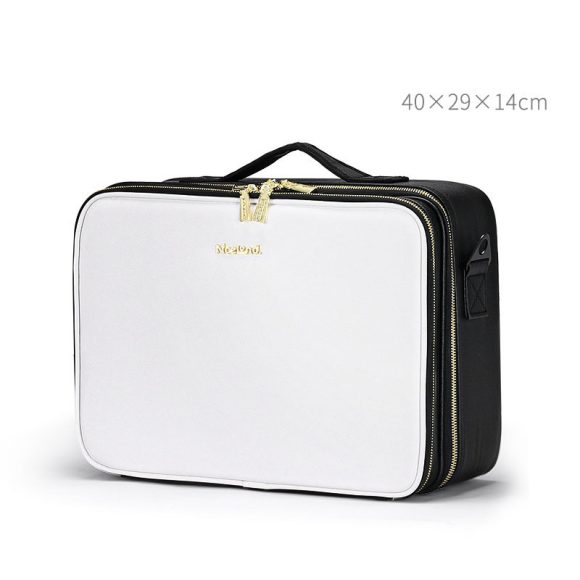 Large Capacity Leather Cosmetic Bag Portable Makeup Artist Makeup Storage Bag - Image 6