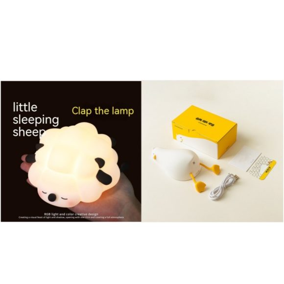 Cute Silicone Night Lights Sheep Cartoon Bedroom Lamp For Children's Room Decor Rechargeable Timing Dimming Sleep Night Light - Image 10