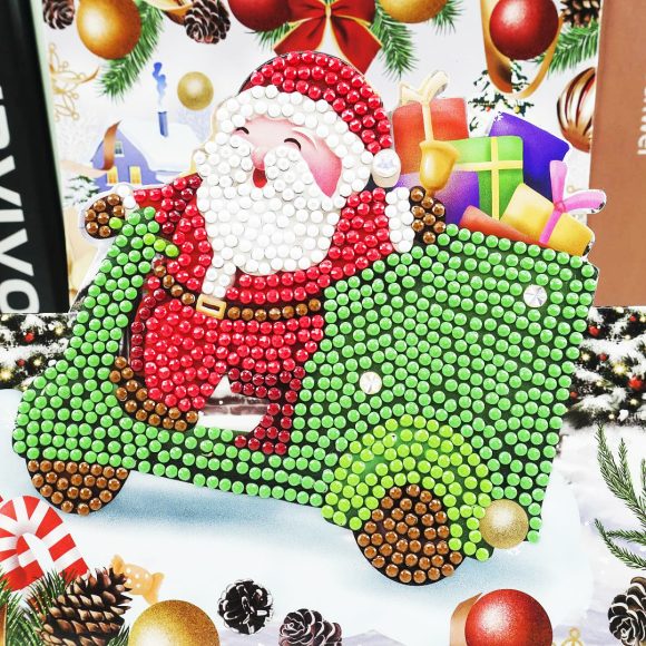 Christmas DIY Diamond Painting Greeting Cards 5D Cartoon Birthday Postcards Kids Festival Embroidery Greet Cards Gifts - Image 8