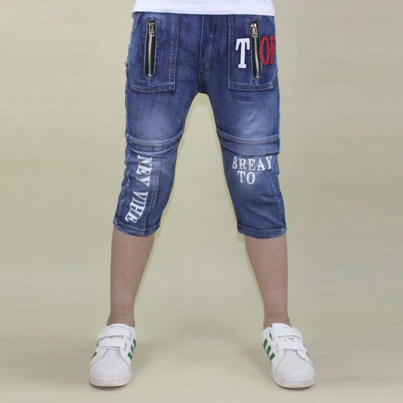 Boys Fashion Loose Stretch Cropped Jeans - Image 5