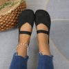 Doug Shoes Round Head Comfortable Flat Flying Woven Pumps - Image 5
