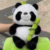 Simulated Bamboo Tube Flower Panda Pillow - Image 6