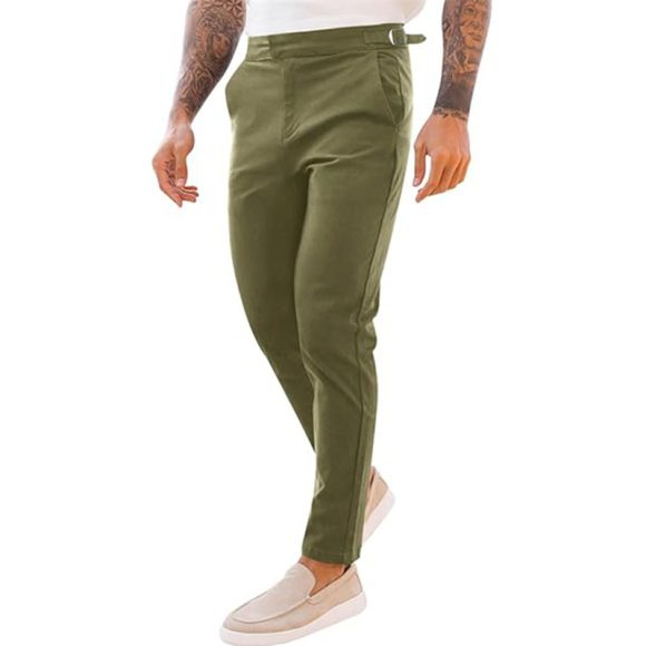 Men's Slim Fit Casual Fashion Street Stretch Twill Mid Waist Pencil Pants - Image 5
