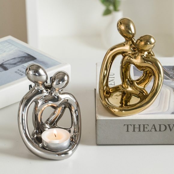 Ceramic Couple Candlestick Modern Nordic Suit Retro Aromatherapy Candle Cup Ornaments - Image 4