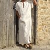 Short Sleeve Bottoming Large Robe Long-cut Coat Robe For Men