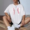 Summer Pattern Letter Print Short-sleeve T-shirt Top - Image 6