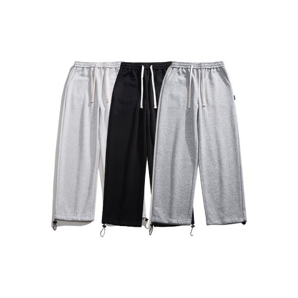 Drawstring Ankle-tied Loose Straight Sweatpants - Image 7