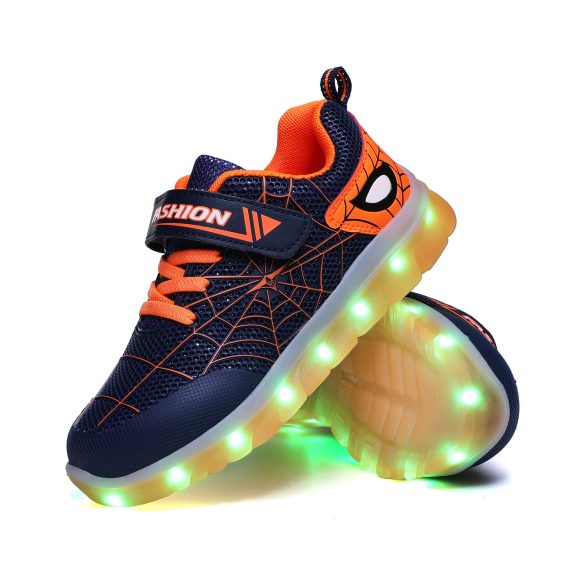 Size 26-37 Kids Led USB Recharge Glowing Shoes Children's Hook Loop - Image 3
