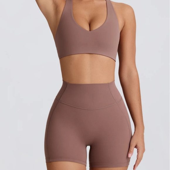 Peach Hip High Waist Running Training Shorts Hip Lifting Nude Feel - Image 7