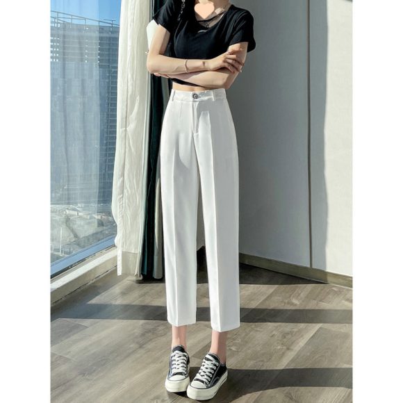 White Suit Pants For Women Spring And Autumn Loose - Image 6