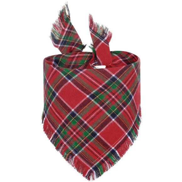 Vivifying Fall Dog Bandana With Tassels Edges Classic Plaid Triangle Dog Apparel Accessories Unny Dog Scarf Costume For Thanksgiving Photo Prop  And Party Decor - Image 4