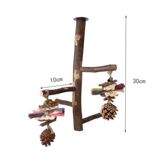 Parrot Bird Wood Stand Pole Toy - Image 6