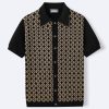 Summer Tencel Short-sleeved Sweater Lapel Jacquard Cardigan For Men - Image 4