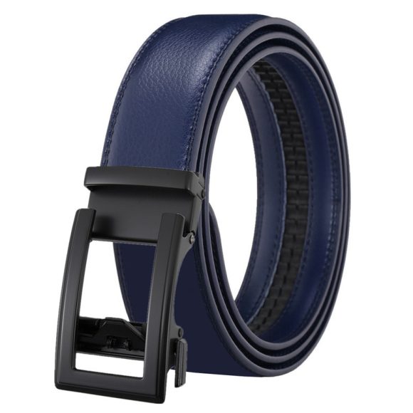 Men's Leather Belt Automatic Buckle Two-layer Cowhide Hollow - Image 3
