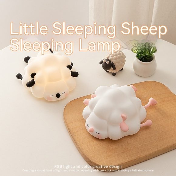 Cute Silicone Night Lights Sheep Cartoon Bedroom Lamp For Children's Room Decor Rechargeable Timing Dimming Sleep Night Light - Image 5