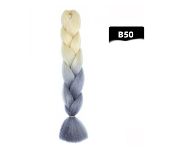 Color Big Braid African Chemical Fiber High Temperature Silk Wig Gradient - Image 6