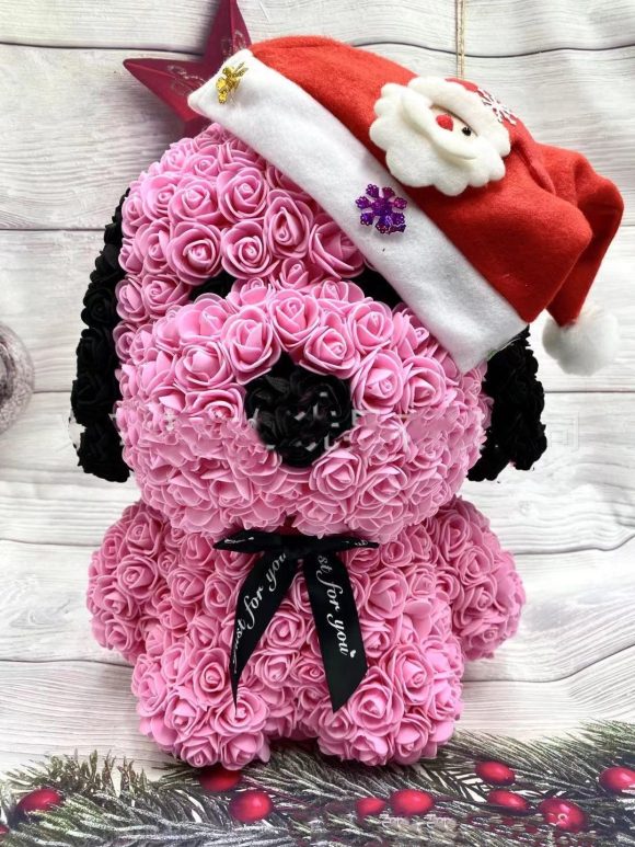 Valentine's Day Rose Pug Soap Flower Creative Gift Rose Bear Dog - Image 2