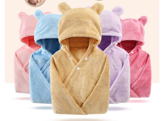 Cotton baby care hooded bath towel - Image 4
