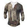 Open Placket With Buttons 3D Digital Printed Ethnic Pattern Printed Top - Image 6