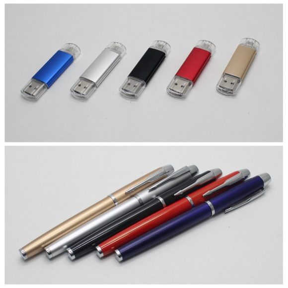 Factory direct businessthin wireless mouse + mobile U disk + pen three pieces of office gift custom-made LOGO - Image 2